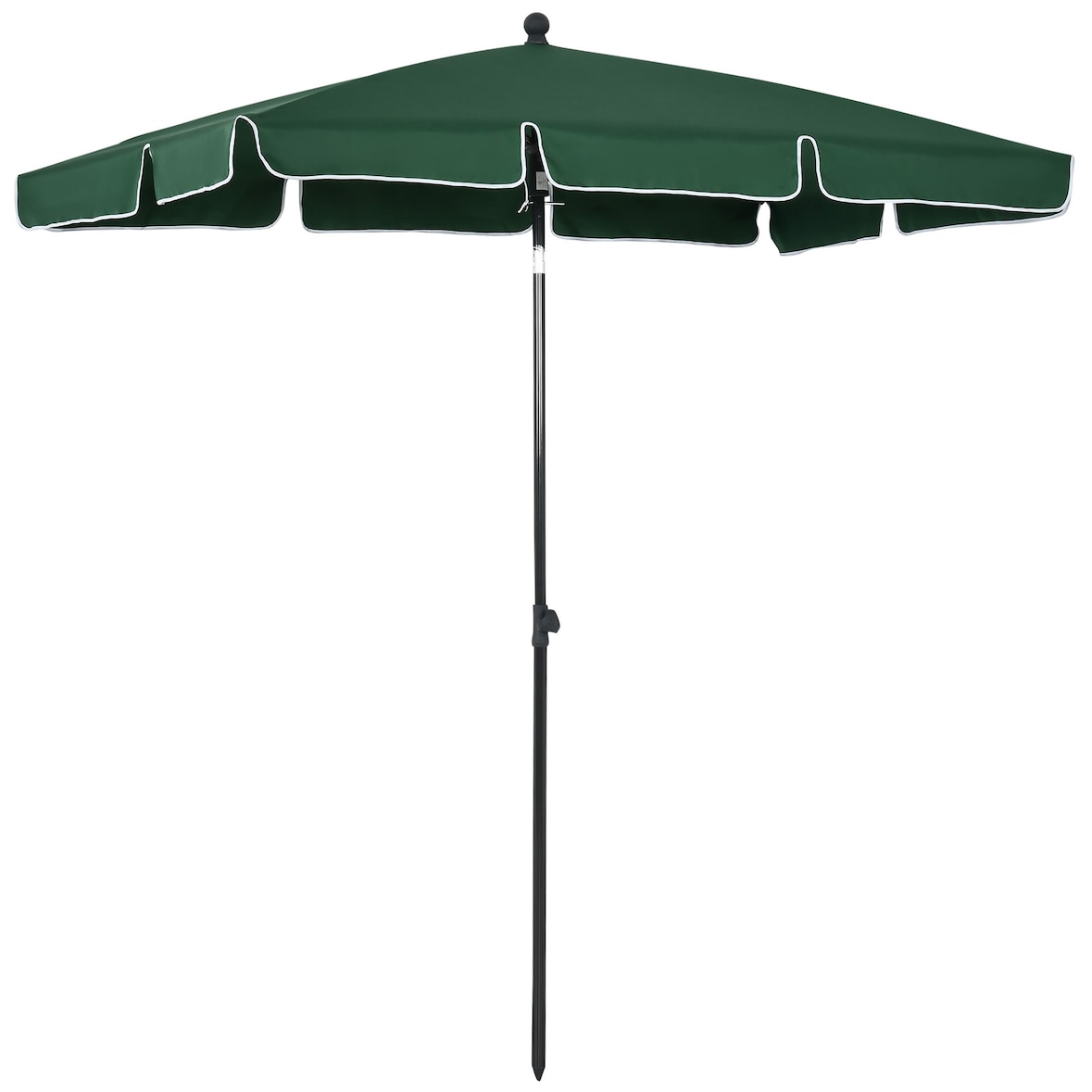 Sombrilla de jardín de aluminio 2x1,3x2,5 m parasol de jardín rectangular con función de inclinación para terraza patio exterior verde