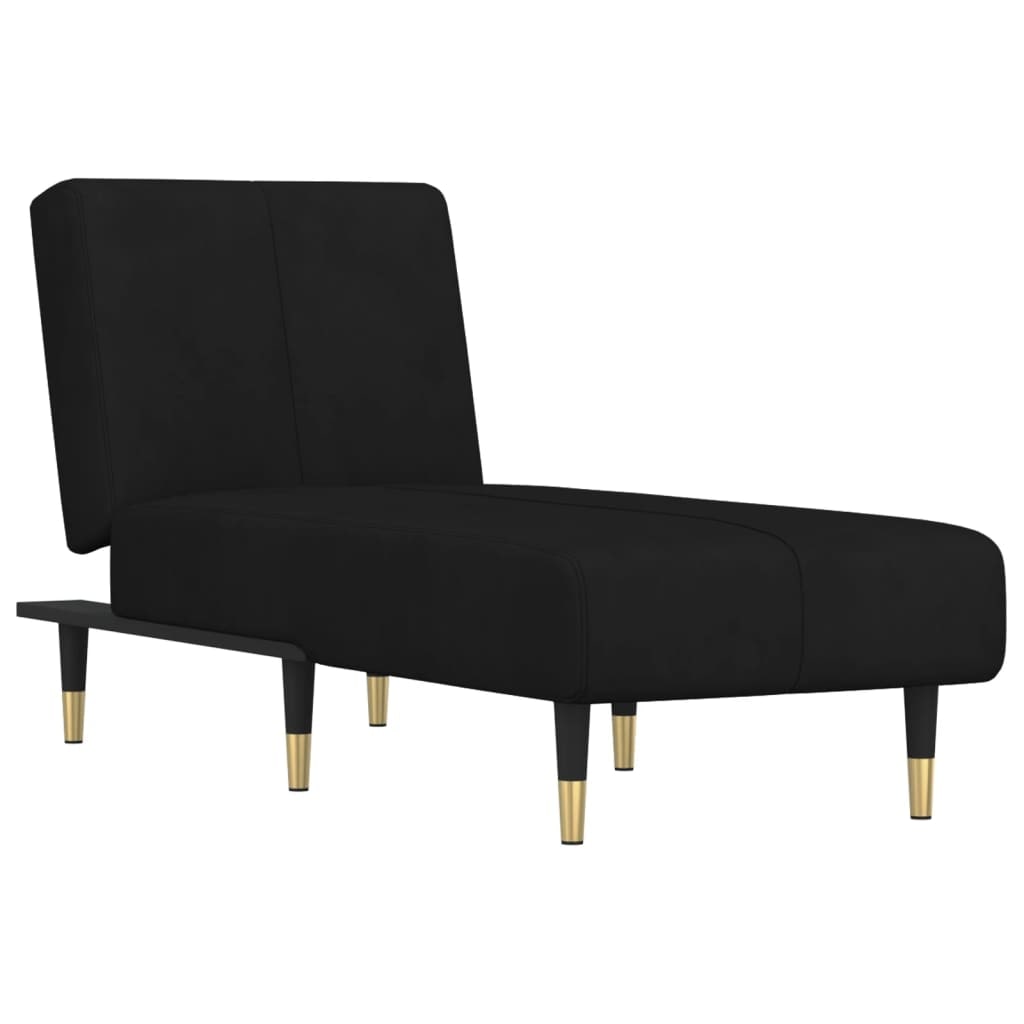 vidaXL Chaiselongue Schwarz Samt