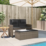 thumbnail of vidaXL Gartenbank Verstellbar mit Kissen Grau Poly Rattan