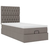 thumbnail of vidaXL Ottoman-Bett mit Matratze & LEDs Taupe 90x190 cm Stoff