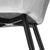 thumbnail of tectake Esszimmerstuhl Marilyn Samtoptik, schwarze Stuhlbeine - 8er Set grau/schwarz