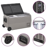 thumbnail of vidaXL Kühlbox mit Rollen und Adapter Schwarz & Grau 50 L PP & PE