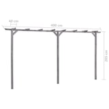 thumbnail of Pergola de jardin Gris 400x40x205 cm Bois de pin imprégné Modèle Atlas Classique