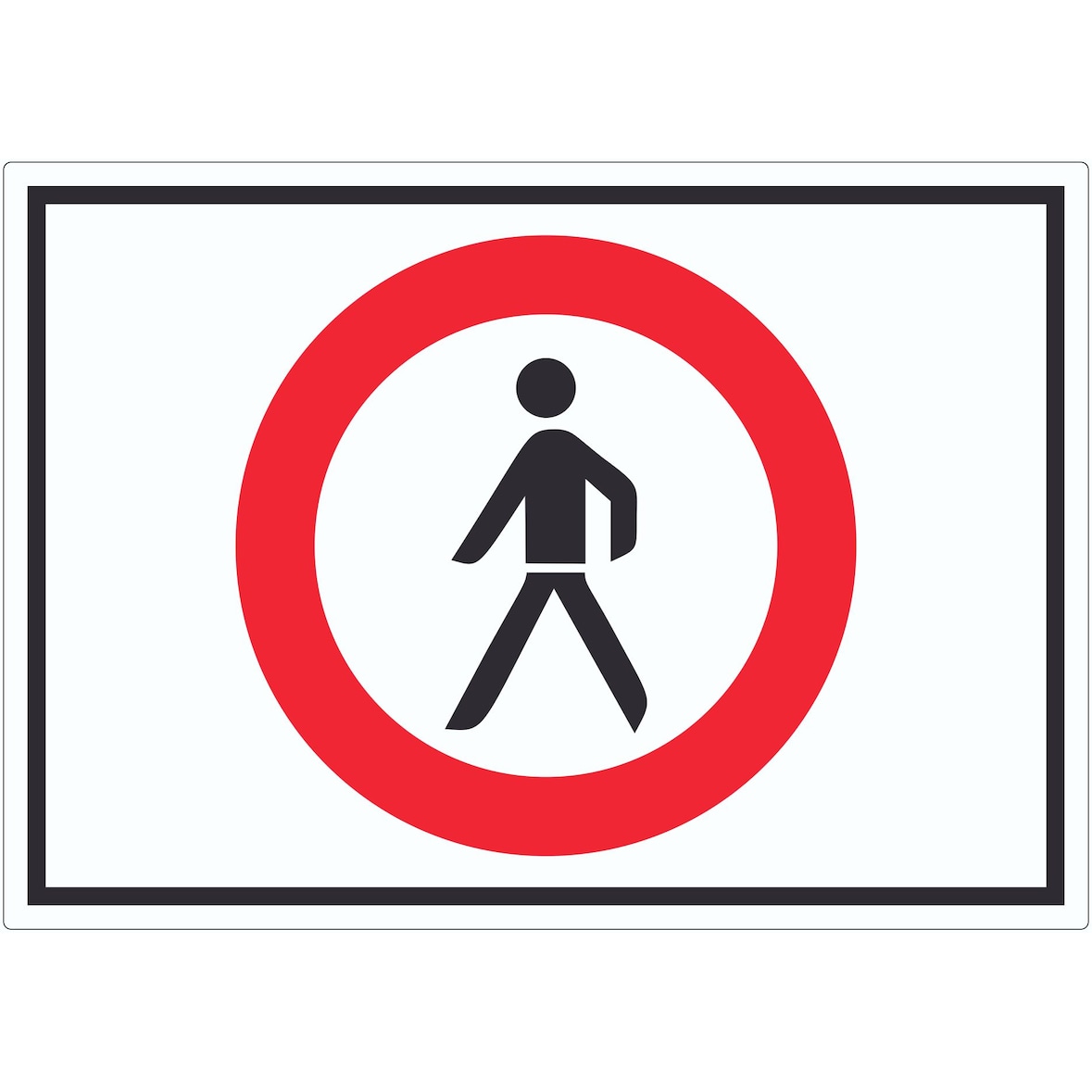 Für Fußgänger verboten Symbol Aufkleber A7 (74x105mm)