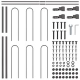 thumbnail of vidaXL Gartenzaun 3 pcs Grau 5,1 x 0,8 m Pulverbeschichteter Stahl