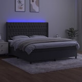 thumbnail of vidaXL Boxspringbett mit Matratze & LED Dunkelgrau 180x200 cm Samt