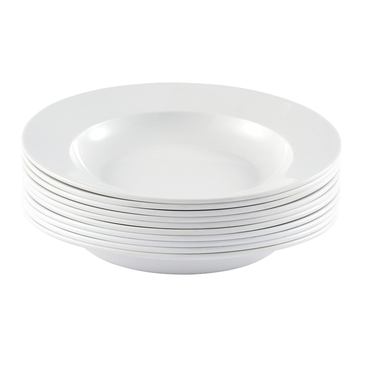 Assiettes réutilisables 22 cm, lot de 10 - Blanc