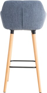 thumbnail of Décoshop26 - Lounge-Barhocker x1 skandinavisches Design blauer Stoffsitz Holzbeine Metallfußstütze 10_0004920