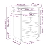 thumbnail of vidaXL Keukentrolley BODO 67,5x45x80 cm wit