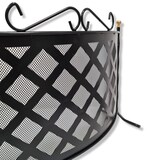 thumbnail of Parascintille grata curvo in ferro battuto decorato per camino