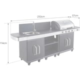 thumbnail of MF - Barbacoa de Gas FIDGI 4 Quemadores con Aparador y Fregadero. Parrilla Lateral y Plancha Hierro Fundido - Cocina Exterior para 10 Personas