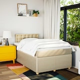 thumbnail of vidaXL Boxspringbett mit Matratze Creme 120x200 cm Stoff