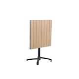 thumbnail of METRO PROFESSIONAL Table carrée de terrasse SHAD, rabattable, aluminium aspect bois, 70 x 70 cm, résistante, pied réglable & bague antivol, beige/noir
