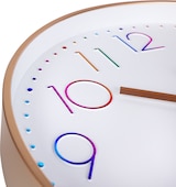thumbnail of IvoQ Moderne Wanduhr - Leises Uhrwerk - Roségold & farbige 3D-Ziffern - Analog - Nicht tickend - 30 cm
