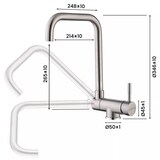 thumbnail of Torneira de Cozinha INFINITON EnekoASS347 – Acabamento Satinado, Monocomando, Bica Alta 34,6 cm, Rotação 360°, Eco Design