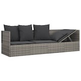 thumbnail of vidaXL Outdoor-Loungebett mit Kissen Grau Poly Rattan