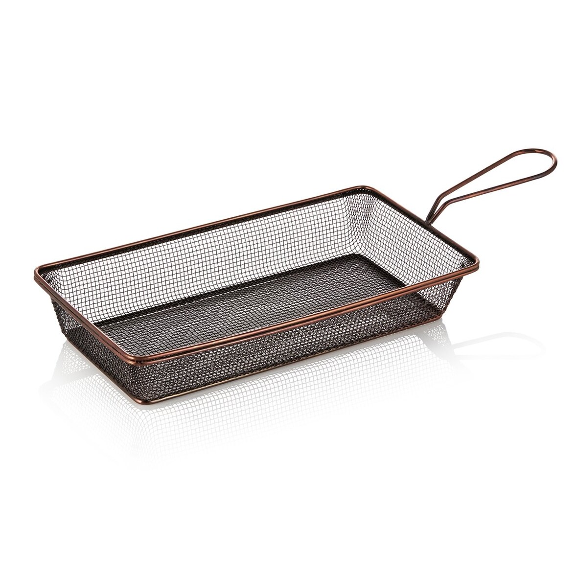 Servier- und Frittierkorb, 28 x 16 x 5 cm, kupferfarben, Chromnickelstahl
