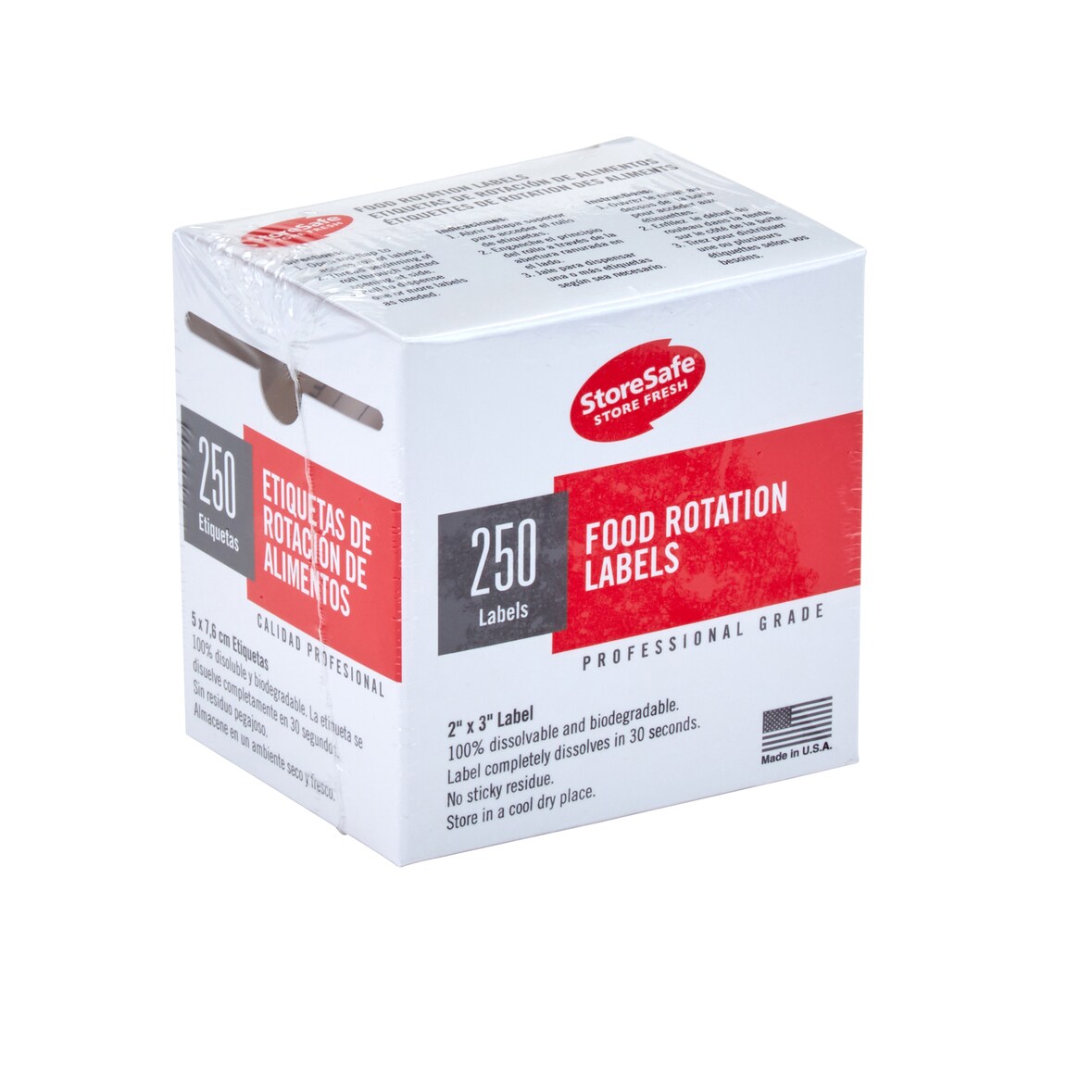 CAMBRO - 23SLINB250 - Étiquettes solubles - 7,6 x 5 cm - Blanc - Paquet de 2 unités.