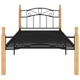 thumbnail of vidaXL Bettgestell Schwarz Metall und Massivholz Eiche 90x200 cm