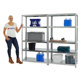 thumbnail of PROREGAL 2x Schwerlastregal Steel Eagle | HxBxT 180x100x40 cm | Fachlast 130kg | Verzinkt | Stecksystem Lagerregal Regalsystem 2 Stk.