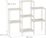 thumbnail of Relaxdays Blumenregal Holz, 7 Ablagen f. Pflanzen, dekorative Blumentreppe f. Indoor, stehend, 86,5 x 95 x 29,5 cm, weiß