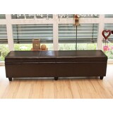 thumbnail of Aufbewahrungs-Truhe Lars XXL | HxBxT 45x180x45cm | Braun | Leder + Kunstleder