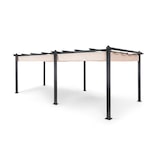thumbnail of Pantheon 3x6 Pergola Vordach 3x6m Aluminium Sonnendach Polyester beige Beige