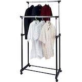 thumbnail of Tarrington House Perchero - barra doble, con ruedas, metal/plástico, 89 x 44 x 165 cm, negro