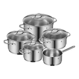 thumbnail of Wmf provence plus, set pentole 5 pezzi in acciaio cromargan® 18/10 + 4 coperchi in vetro