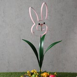 thumbnail of Hase BUNNY Osterhase Beetstecker Gartendeko H: 61,5cm rosa