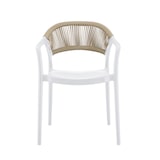 thumbnail of METRO PROFESSIONAL Cadeira de exterior empilhável Laveria, plástico, com braços ,design de corda, branco