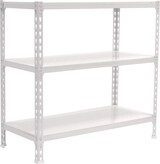 thumbnail of SimonRack Estantería Metálica, 900x1100x500 mm, 3 Alturas, Bandeja Metal, 200 kg de Punto Flexión, Blanco - Simonclick