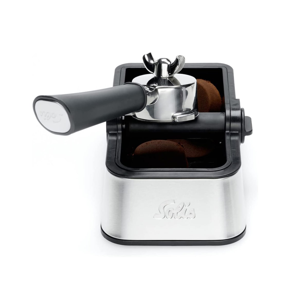 Solis Ausklopfschale für Kaffeesatz, Abklopfbehälter für Siebträger, Knock-Box