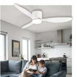 thumbnail of Plafondventilator met verlichting, stille DC-motor, afstandsbediening, wit, Ø 107 cm, instelbare en dimbare lichtkleur