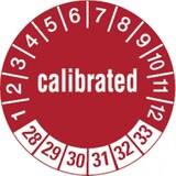 thumbnail of Dreifke® Aufkleber | Prüfetikett calibrated ab 28 rot/weiß - 30 mm Folie selbstklebend, 10 St