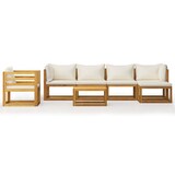 thumbnail of vidaXL 7-tlg. Garten-Lounge-Set mit Auflagen Creme Massivholz Akazie