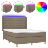 thumbnail of vidaXL Boxspringbett mit Matratze & LED Taupe 140x190 cm Stoff