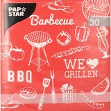 thumbnail of 360 Servietten, 3-lagig 1/4-Falz 33 cm x 33 cm "BBQ Love"