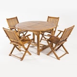 thumbnail of Conjunto mesa de jardín extensible y 4 sillones teca