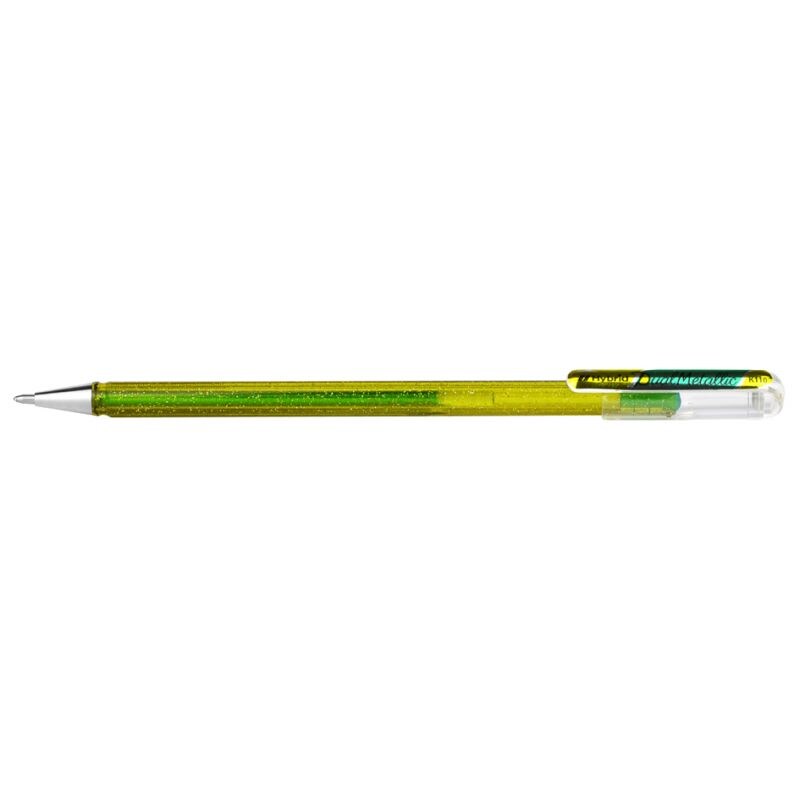 Pentel Gel-Tintenroller Hybrid Dual Metallic Glitter, grün