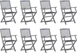 thumbnail of vidaXL 8x Akazienholz Massiv Gartenstuhl Klappbar mit Kissen Armlehnen Klappstuhl Essstuhl Holzstuhl Stuhl Stühle Gartenstühle Holzstühle Gartenmöbel