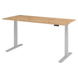 thumbnail of bümö elektrisch höhenverstellbarer Schreibtisch 180x80 cm in Asteiche, Gestell silber - Sitz & Stehschreibtisch mit Memoryfunktion, elektrischer