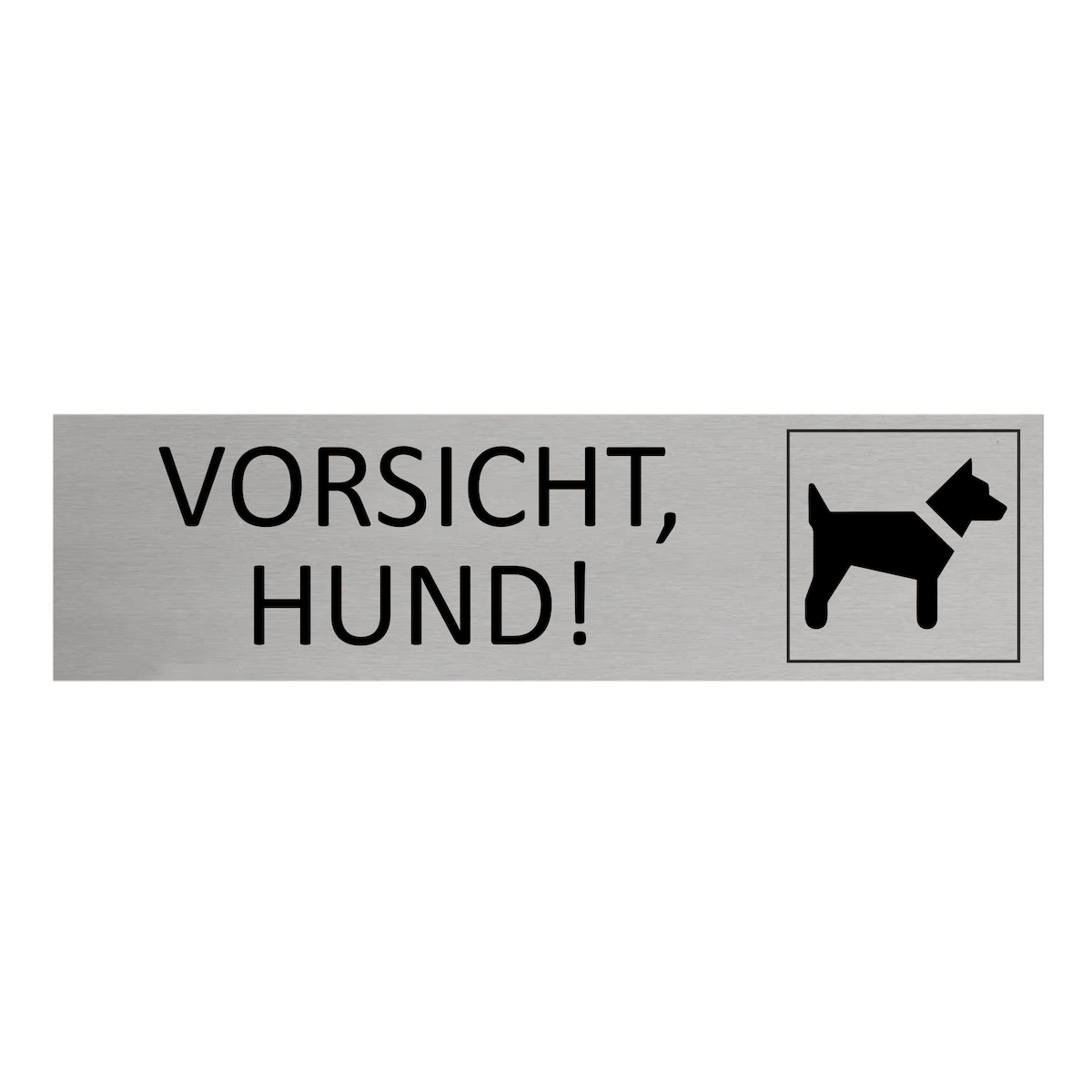 CombiCraft Aluminium Türschild Vorsicht, Hund! 165x45mm mit 3M-Tape
