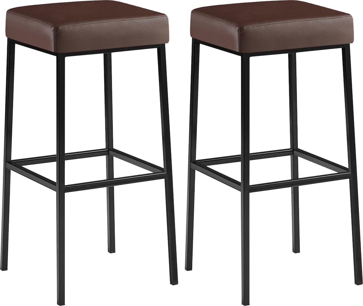 2er Set Barhocker Montreal Kunstlederbezug braun/schwarz
