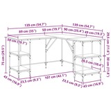 thumbnail of vidaXL Schreibtisch Schwarz Eichen-Optik 139 x 139 x 75 cm