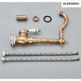 thumbnail of JULIAN | Premium Vintage Küchenarmatur Messing Gold | Edelstahl Retro Wasserhahn Mischbatterie Küche Gastro | 360° drehbar 2 Anschlüsse