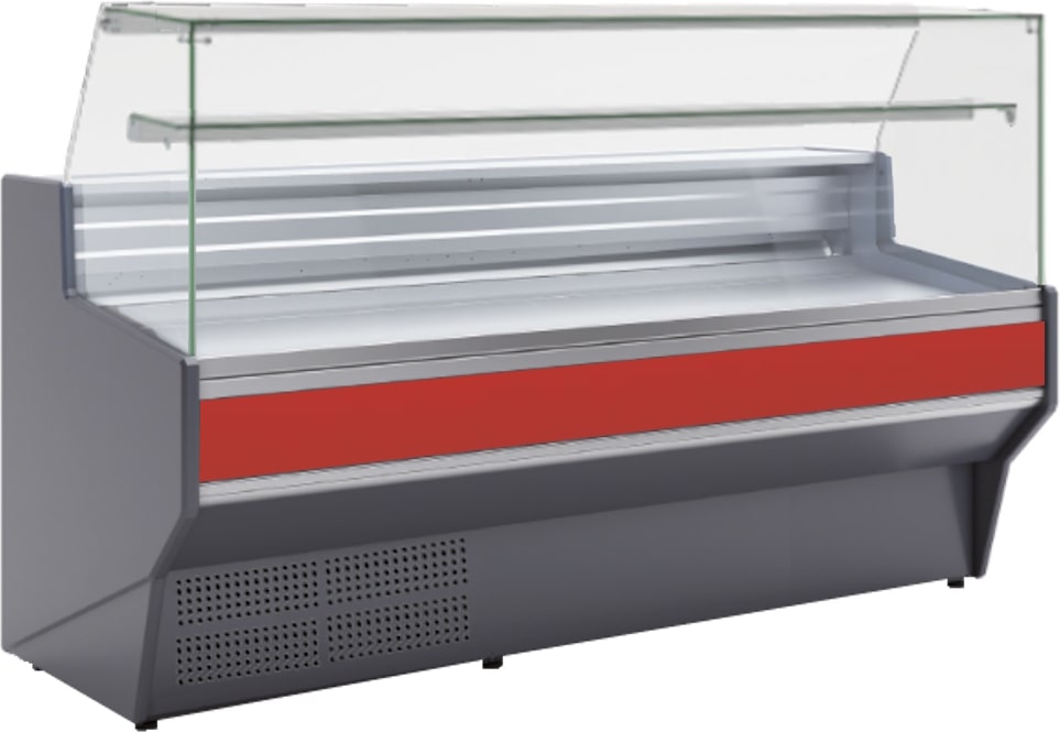 Vitrine-theke mit flachglas für feinkost in rot - 1505x940x1235 mm - 1090 W 230/1V - 24X10159 Eurast