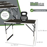 thumbnail of Multifunktionstisch 3er-Set 100 x 60 cm Tapeziertisch 90kg Gesamtbelastung höhenverstellbar Camping