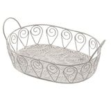 thumbnail of Metallkorb oval Aufbewahrungskorb Drahtkorb Gitterkorb Regalkorb antik weiß : Oval