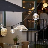 thumbnail of Lampenschirm wetterfest für E27 D: 25cm Terrasse Balkon Rattanoptik beige